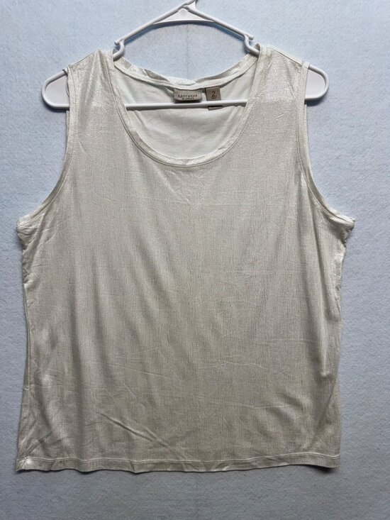 Easywear By Chico's Tops - Easywear By Chicos Sleeveless Beige Rayon Tank Top Size 2